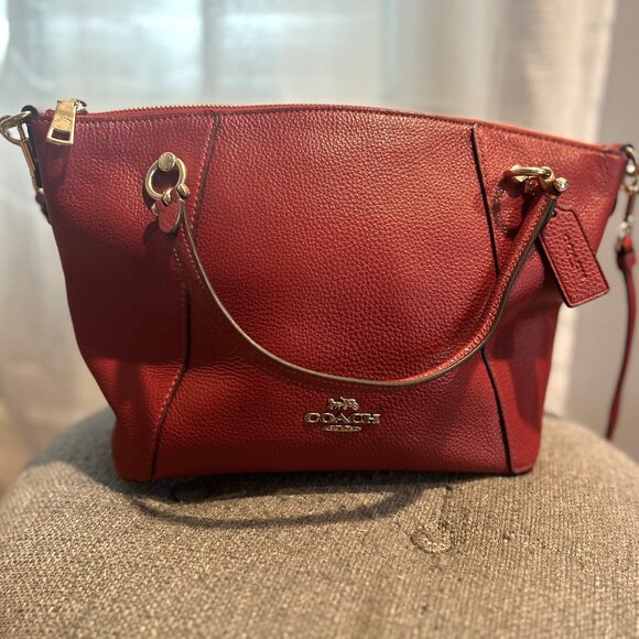 COACH Red Leather Shoulder Bag - Picture 1 of 4
